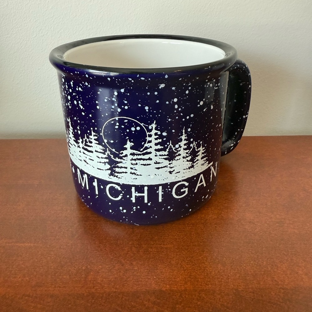 Ceramic camping style Michigan mug